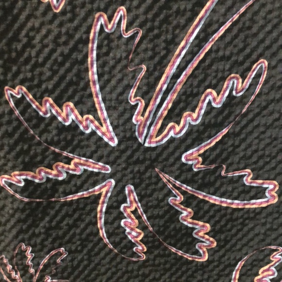 Oakley Hawiian shirt Men's XL Navy Purple Palm Tree Shirt seersucker polo EUC - Picture 4 of 13